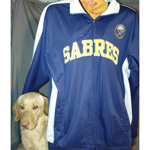 Majestic NHL Buffalo Sabres Hockey Zipper Spring Warm Up XLT Jacket 2 Pockets